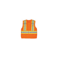 Zenith Safety - Veste D'Arpenteur Haute Visibilité, Conforme À La Csa, Orange Haute Visibilité, Grand, paquet de 6-Couleur Orange haute visibilité