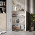 HOMCOM - Armoire de rangement 23,6 po L avec doubles portes - blanc-Surface en panneau de particules lisse pour un entretien facile 