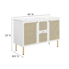 Modway - Chaucer 48" Meuble de salle de bain à double lavabo - Blanc blanc-Étagères ajustables