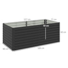 Outsunny - jardinière surélevée galvanisée - 5 pi x 3 pi x 2 pi - gris foncé-Cadres en acier galvanisé avec revêtement en poudre, résistants à l’eau et à la rouille 