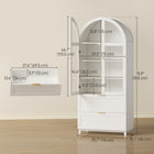 HOMCOM - Armoire de cuisine haute arquée 71 po - blanc-Comprend deux étagères réglables pour s’adapter à des objets de différentes tailles 