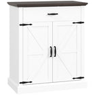 HOMCOM - Buffet style ferme 29,6 po L avec rangement et plateau épais de 1,2 po - blanc-Le large plan de travail met en valeur vos cafetières et tasses 