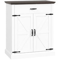 HOMCOM - Buffet style ferme 29,6 po L avec rangement et plateau épais de 1,2 po - blanc-Le large plan de travail met en valeur vos cafetières et tasses 