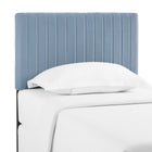 Modway - Keira Performance Velvet Tête de lit jumelée, Bleu clair-Tissu résistant aux taches durable