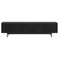 Hudson&Canal - Meuble TV Whitman pour téléviseurs jusqu'à 85 pouces - Grain noir-Une conception de transition accueille des téléviseurs jusqu'à 85 pouces pour votre espace de divertissement