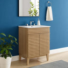 Modway - Render 24" Vanette de salle de bain - Oak White-Étagère de rangement réglable