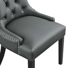 Modway - Regent Touffe Cuir végane Chaise à manger - Gris-8