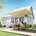 Outsunny - Toile de remplacement rétractable pour pergola 8,5 pi L x 11,5 pi l pour cadre 10 pi L x 13 pi l (toit seulement), blanc crème-Le tissu respirant offre une bonne circulation de l’air