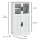 HOMCOM - Armoire de rangement 23,6 po L pour salon - blanc-Surface peinte lisse, facile à nettoyer 