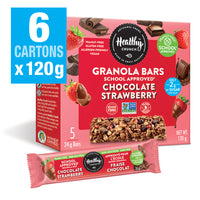 Healthy Crunch - Barres granola chocolat-fraise- 24 gr - Paquet de 30-Sans gluten