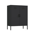 Manhattan Comfort - Buffet d’appoint moderne Naomi 31,5 po - Noir-Conçu avec de l’acier de haute qualité pour garantir une utilisation durable