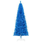 HOMCOM - Sapin de Noël artificiel de 7 pi avec ouverture automatique - Bleu-Arbre de Noël artificiel de style réaliste 