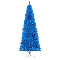 HOMCOM - Sapin de Noël artificiel de 7 pi avec ouverture automatique - Bleu-Arbre de Noël artificiel de style réaliste 