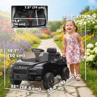 Qaba - Voiture électrique pour enfants sous licence Dodge RAM 3500 12V - noir-Avec démarrage en douceur et suspension pour une aventure sans à-coups 