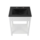 Modway - Altura 24" Vanette de salle de bain - Blanc Noir-Construction en MDF et panneau de particules