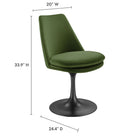 Modway - Lippa Salle à manger pivotante Performance Velvet Fauteuil d’appoint - Vert mousse noire-Design sans bras avec base sur piédestal