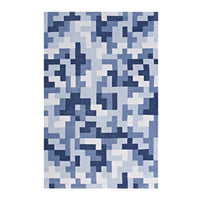 Modway - Andela Mosaïque de blocs imbriqués Tapis de 5 pi l x 8 pi L - Bleu clair et foncé multicolores-Tapis en mosaïque en blocs imbriqués