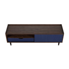 Manhattan Comfort - Meuble TV Duane 59,25 po style Mid-Century Modern - Brun Foncé et Bleu Marine-15,78 po L x 59,25 po l x 18,62 po H