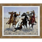 Aiding A Comrade par Frederic Remington - Impression encadree - 34" x 30"-Impression d'art de haute qualité avec passe-partout et encadrement professionnel