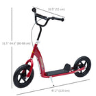 HOMCOM - Trottinette acrobatique pro pour enfants réglable, vélo de rue, jouet à chevaucher - rouge-Guidon réglable, adapté aux enfants de plusieurs âges