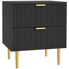 HOMCOM - Table de chevet, style moderne avec tiroir et étagère - noir-Des poignées fines dorées ajoutent une touche de sophistication 