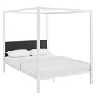 Modway - Raina Canopée Cadre de lit queen-lit, Gris blanc-Cadre en acier robuste revêtu de poudre
