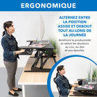 Mount-It! - Convertisseur de bureau debout de 36 po de largeur avec vérin à gaz, noir-La conception large offre suffisamment d'espace pour installer deux écrans ou un écran et un ordinateur portable