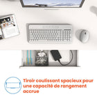 Motionwise - Bureau de la série M2 48 po de largeur, Motionwise - Bureau électrique assis-debout avec double moteurs et tiroir coulissant - Blanc-Système de contrôle motorisé avec 4 hauteurs préréglées en mémoire 