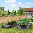 Outsunny - Jardin surélevé - gris foncé-Le tuteur en métal soutient la croissance des plantes, stabilisant les espèces plus hautes 