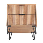 Manhattan Comfort - DUMBO Table de nuit moderne à 2 tiroirs 20,07" - Brun doré - Lot de 2-10
