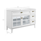 Modway - Isle 48" Armoire à coiffeuse de salle de bain - Blanc blanc-Portes vitrées à vitres