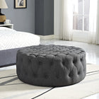 Modway - Amour Tissu rembourré Ottoman - Gris-Bois massif et contreplaqué