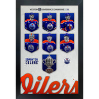Edmonton Oilers 16x20 PhotoGlass 2025 Conference Champions Player Banners - Impression encadree - 16" x 20"-Qualité supérieure - virtual frames