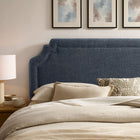 Modway - Magnolia Tissu rembourré Tête de lit King Size - Bleu ardoise-Silhouette festonnée