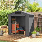 Outsunny abri portable 6 pi x 4 pi-Toit en pointe et tissu imperméable de 160g/㎡ empêchent l’accumulation d’eau, gardent les objets toujours secs  
