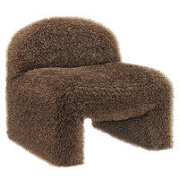 Modway - Mina Fausse fourrure Chaise d’accent - Brown-Rembourrage en fausse fourrure