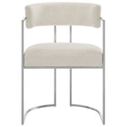 Modway - Huron Dos courbé Tissu et métal Chaise d’accent pour salle à manger - Crème d’argent-9