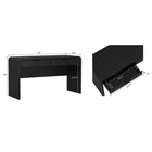 Manhattan Comfort - Bureau moderne Grace 54" avec 2 tiroirs - Noir et Or-Deux tiroirs de rangement s’ouvrent sur des rails à extension 0,75 pour un accès fluide aux essentiels de bureau