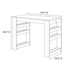 Modway - Galley 3 pièces Îlot de cuisine et ensemble de tabouret, Gris chêne-MDF, panneau de particules et papier stratifié