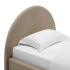 Modway - Resort Performance Velvet Lit jumeau rond voûté, Taupe-Assemblée requise