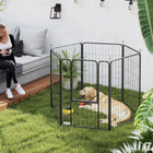 PawHut - Parc pliable pour chien 6 panneaux avec porte et sangle - 39 po H-Convient aussi bien à l’intérieur qu’à l’extérieur