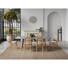 Manhattan Comfort - Lot de 4 chaises de salle à manger Paragon 44,5 cm style industriel chic, rembourrées, coloris Nature et Avoine-Canne naturelle fine fabriquée à partir de véritable rotin en bois