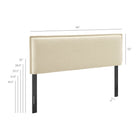 Modway - Camille Mélange de lin rembourré Tête de lit Queen size - Lin-Housse amovible