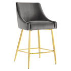 Modway - Discern Performance Velvet Tabouret de comptoir - Gris-Tabouret de comptoir Glam Deco