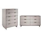 Manhattan Comfort - Granville commode moderne et double commode - gris clair - ensemble de 2-Commode de chambre à coucher au style moderne-contemporain avec une touche de glamour comprenant 1 chiffonnier et 1 commode double