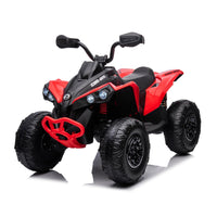 Freddo - VTT pour enfants 24 V Can Am Renegade 1 place - Rouge-Siège en cuir de luxe : Profitez d’un trajet confortable grâce à un siège en cuir luxueux, conçu pour une personne et équipé d’une ceinture de sécurité à deux points