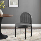 Modway - Isla Chenal Touffé Tissu rembourré Fauteuil d’appoint de salle à manger - Charbon noir-Conception en coquille