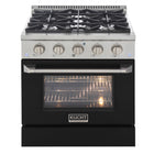 Kucht - 30 po Série KDF Cuisinière Pro Style au gaz propane - Acier inoxydable/Noir-Four à convection extra-large de 4,2 pi³ avec configuration à 5 grilles et grande fenêtre de four pour une visibilité accrue et une cuisson polyvalente