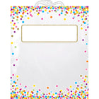 Ashley Productions - Sac de rangement/livre à motif de confettis suspendus, 10,5 po x 12,5 po, paquet de 12-Sac en plastique transparent avec poignée à fermeture-pression solide