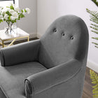 Modway - Revive Accent de boutons touffés Performance Velvet Fauteuil - Gris-Touffage élégant de boutons